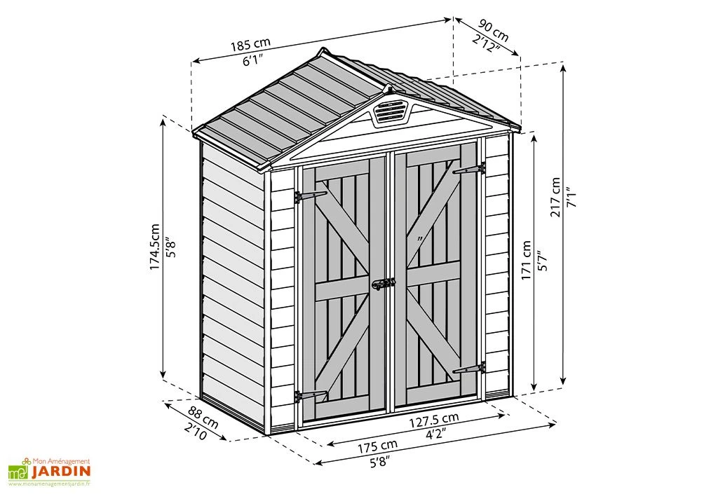 Abri De Jardin Skylight 1,7 M² Gris/Noir | Palram - Canopia – Image 3
