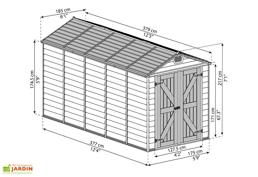 Abri De Jardin Skylight 7 M² Gris/Noir | Palram - Canopia – Image 3