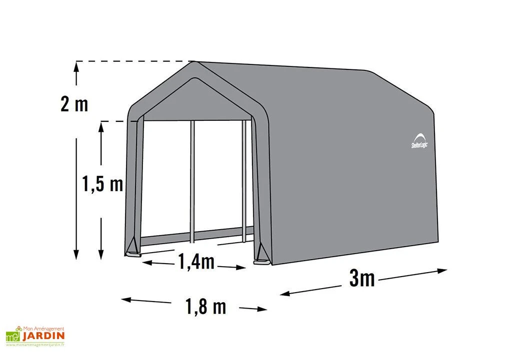 Abri De Jardin Souple En Acier Et Polyéthylène 5 M² – Image 4