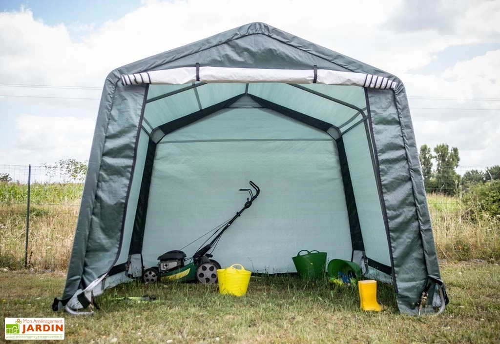 Abri De Jardin En Toile Renforcée Avec Porte Amovible - 305 X 305 Cm – Image 4
