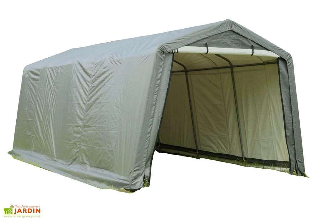 Abri De Jardin En Toile Renforcée Avec Porte Amovible - 305 X 610 Cm
