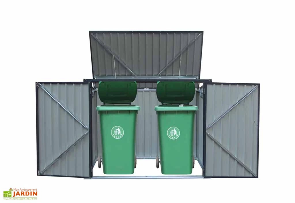 Cache-Poubelle Double En Acier 100 X 172 X 131 Cm