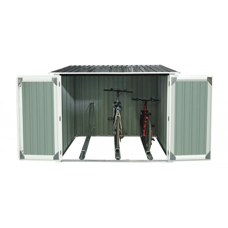 Abri Pour 3 Vélos En Métal Anthracite 3,32m² + Kit D'ancrage X-METAL – Image 2