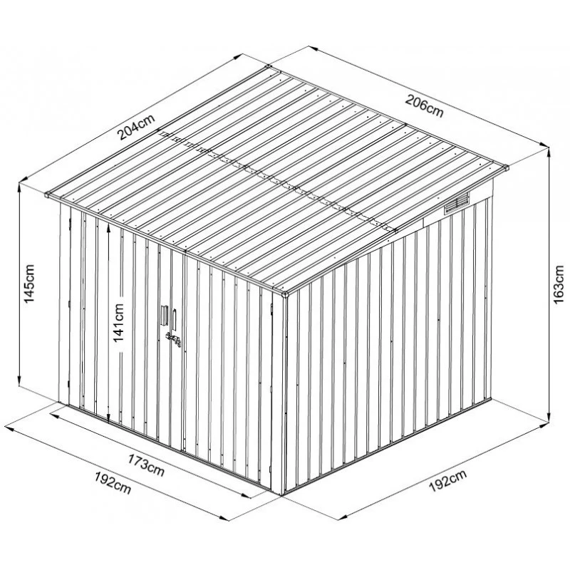 Abri Pour 4 Vélos En Métal Anthracite 4,2m² + Kit D'ancrage X-METAL – Image 5