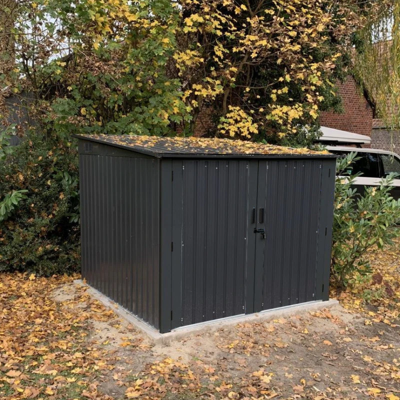 Abri Pour 4 Vélos En Métal Anthracite 4,2m² + Kit D'ancrage X-METAL