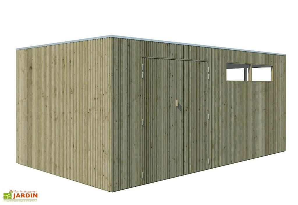 Abri De Jardin En Bois D’épicéa Traité Qube 14 M² – Image 2