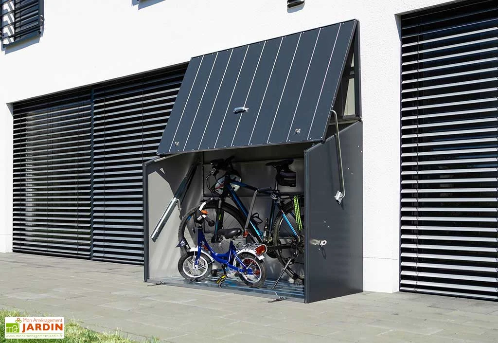 Abri à Vélos En Acier Galvanisé Anthracite 1,74 M²