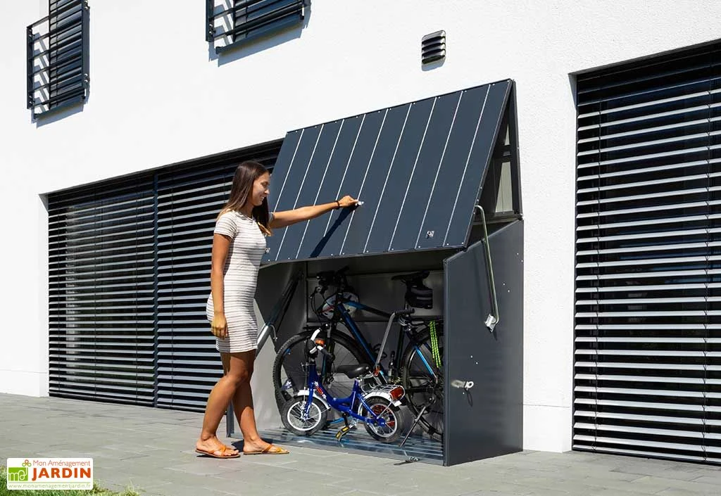 Abri à Vélos En Acier Galvanisé Anthracite 1,74 M² – Image 2