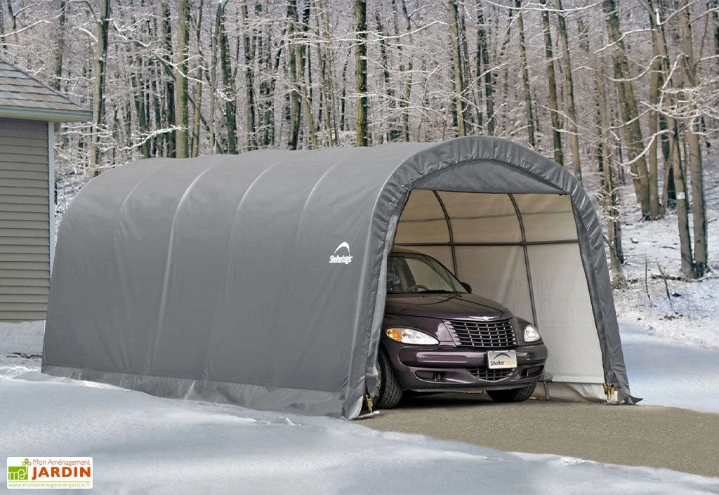 Abri Voiture En Toile : Polyéthylène Gris 610 X 370 Cm – 22,57 M² – Image 2