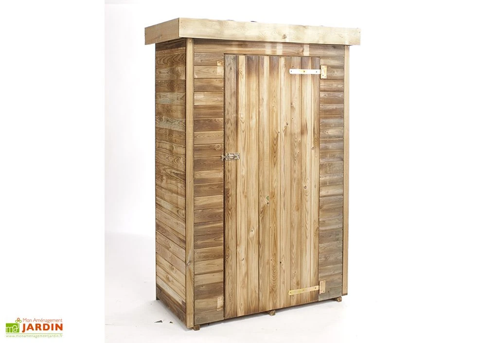 Armoire De Jardin En Bois L.131 X P.69 X H.200 Cm Ep.15 Mm - Theo – Image 2