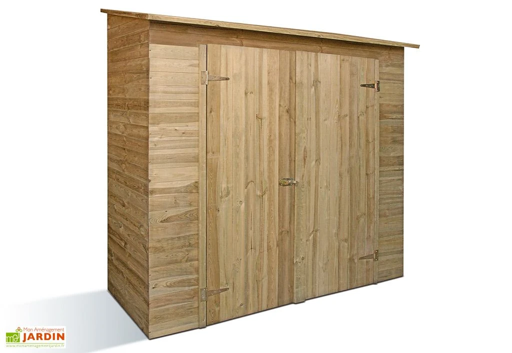 Armoire De Jardin Bois Adossable 196 X 84 Cm - Sanova