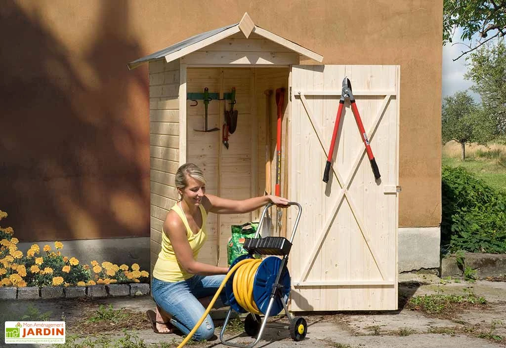 Armoire De Jardin En Bois D’Épicéa Brut 105 X 108 Cm
