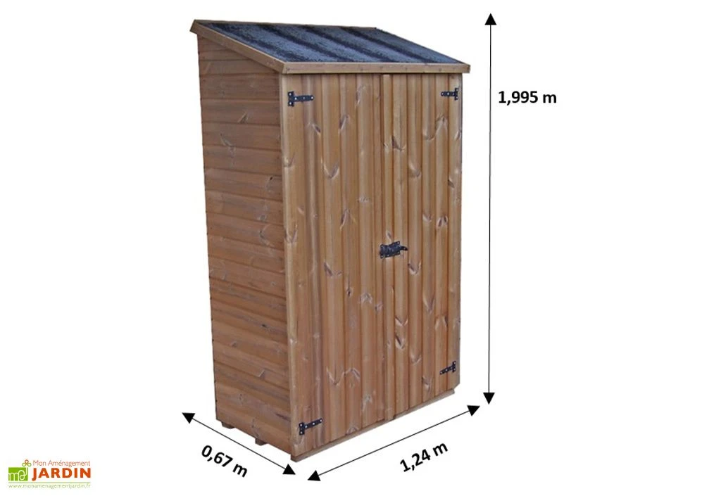 Armoire De Jardin En Bois Traité THT Avec étagères 1,24 X 2 M – Image 3