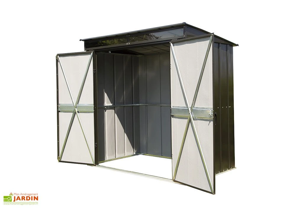 Armoire De Jardin En Acier Galvanisé 208 X 130 Cm – Image 3