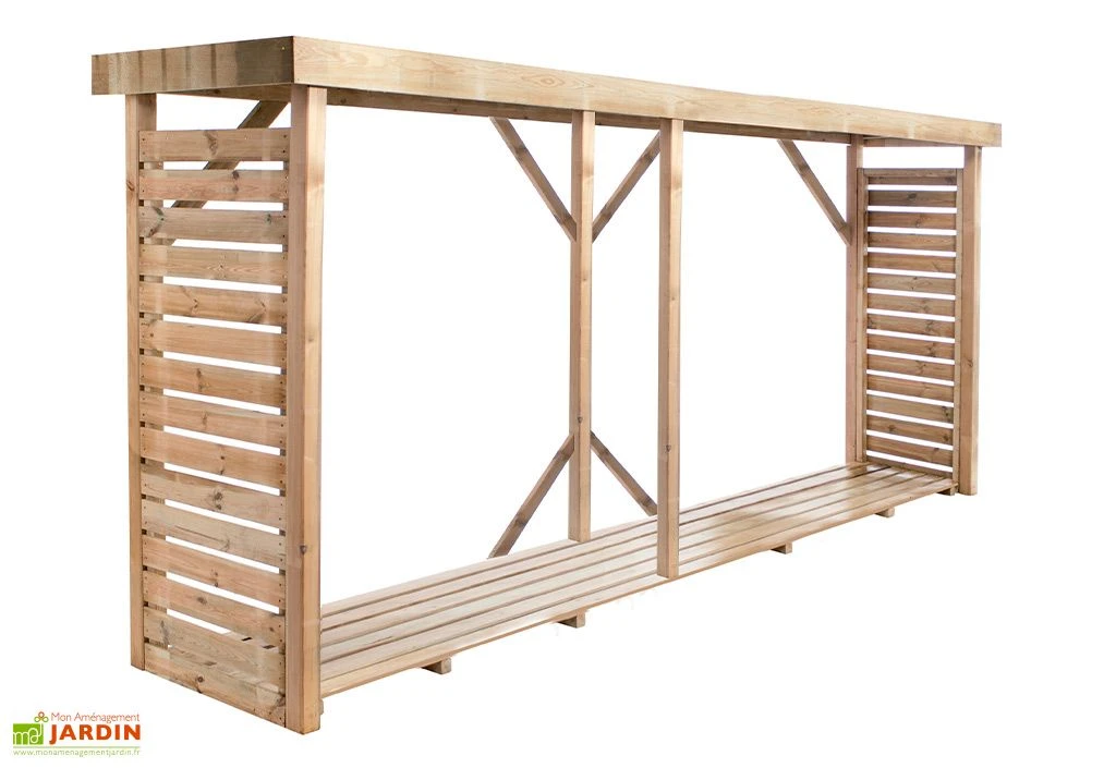 Abri Range Bûche En Bois Traité 3,8 M³ - Dallas XXL