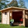 Abri De Jardin En Bois Douglas 28 Mm – 13,37 M² : 3,51 X 3,81 M