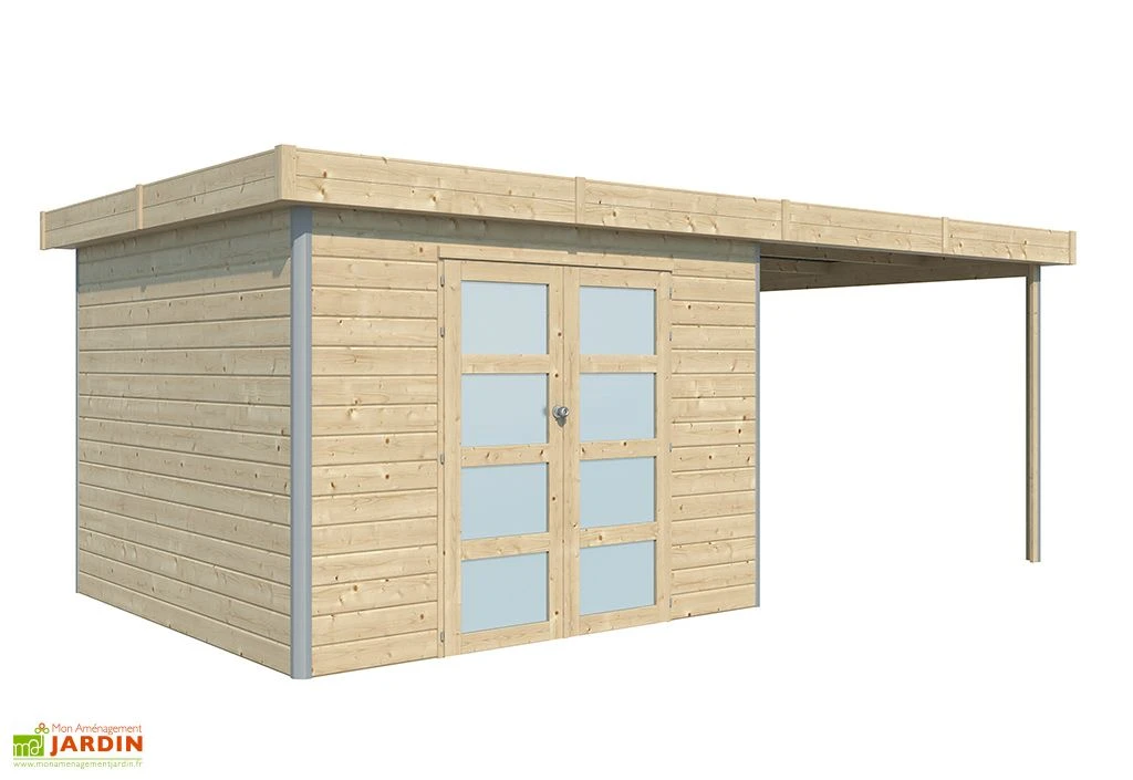 Abri De Jardin En Bois D’épicéa Brut Avec Auvent - 20,1 M² – Image 2