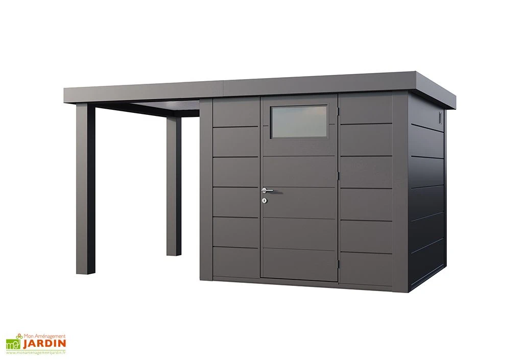 Abri De Jardin En Métal Avec Auvent Open Lounge Anthracite – 9,7 M² – Image 2