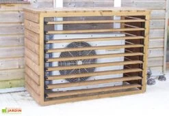 Cache Climatiseur Extérieur En Bois D’Épicéa Traité 132 X 58 X 98 Cm