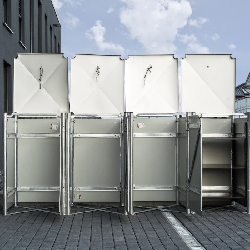 Cache-poubelle 4 Compartiments Müllbox En Aluminium Noir 4x140L – HIDE – Image 3