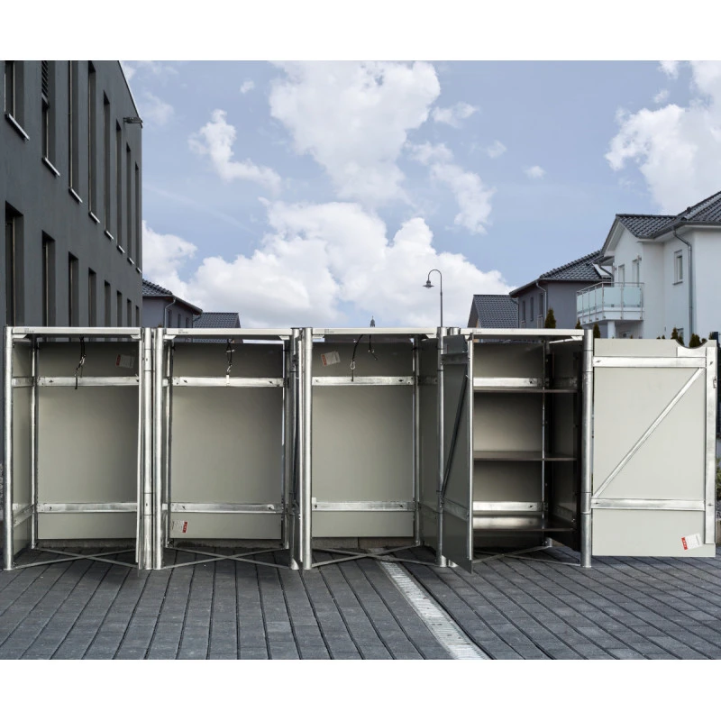 Cache-poubelle 4 Compartiments Müllbox En Aluminium Noir 4x140L – HIDE – Image 4