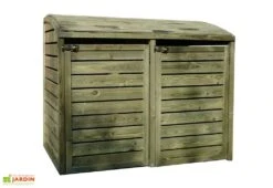 Solid Cache-poubelle Double En Bois De Pin Traité 145 X 92 X 95 Cm