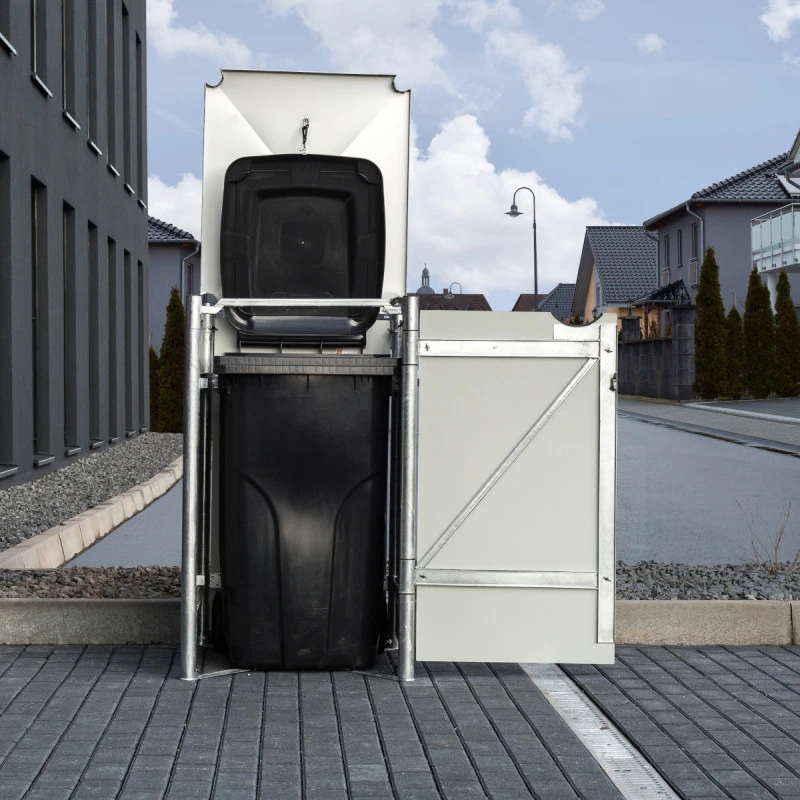 Cache-poubelle Müllbox En Aluminium Gris 240L – HIDE – Image 6