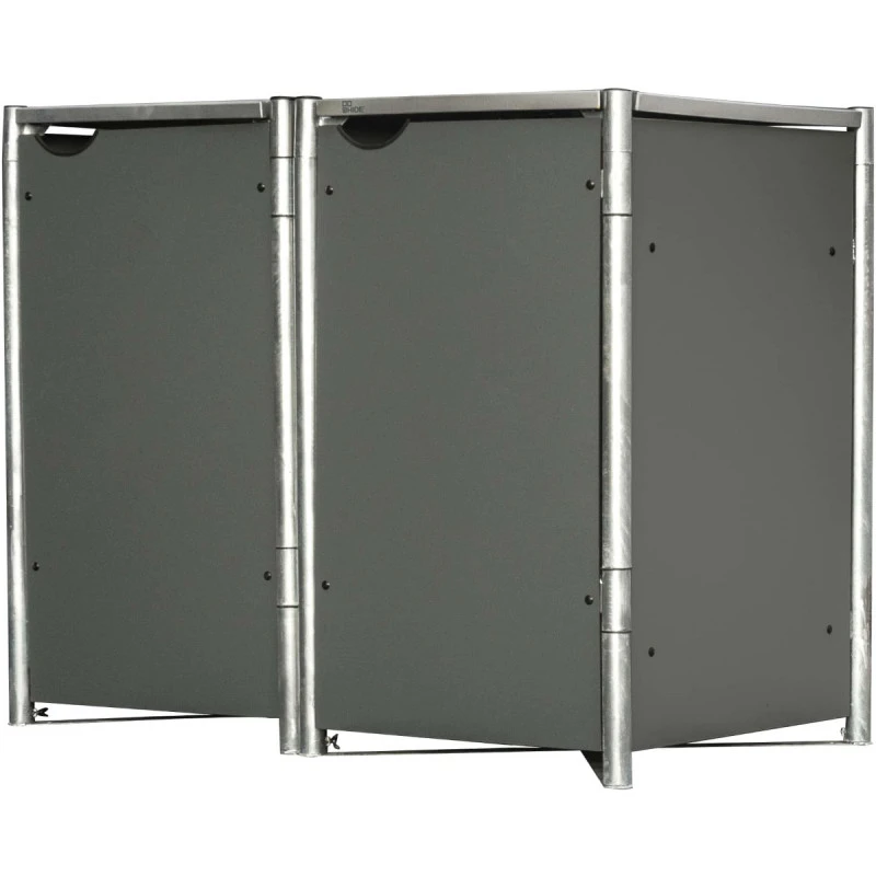 Cache-poubelle 2 Compartiments Müllbox En Aluminium Gris 2x140L – HIDE – Image 3