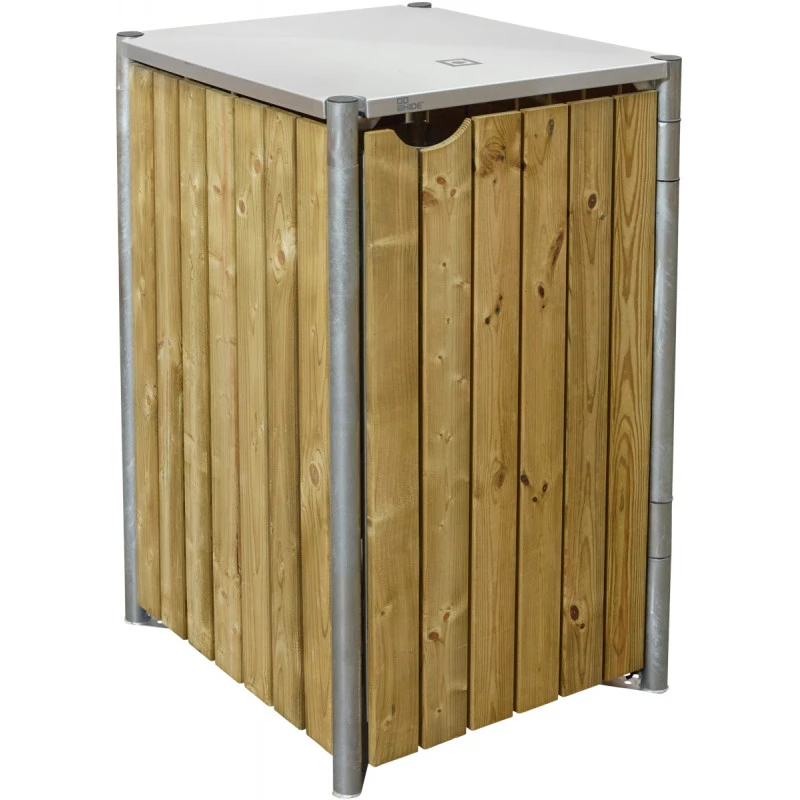 Cache-poubelle Müllbox En Bois Traité Naturel 140L – HIDE – Image 2