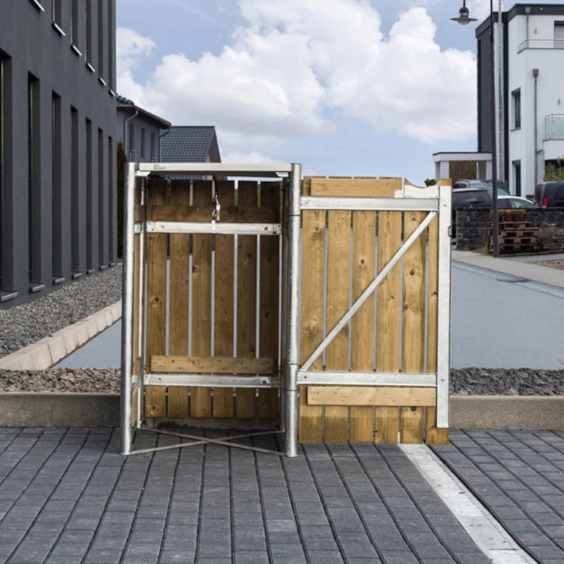 Cache-poubelle Müllbox En Bois Traité Naturel 140L – HIDE – Image 5
