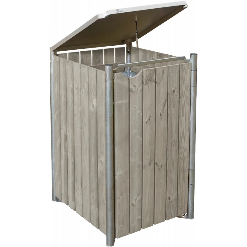 Cache-poubelle Müllbox En Bois Traité Gris 240L – HIDE – Image 2