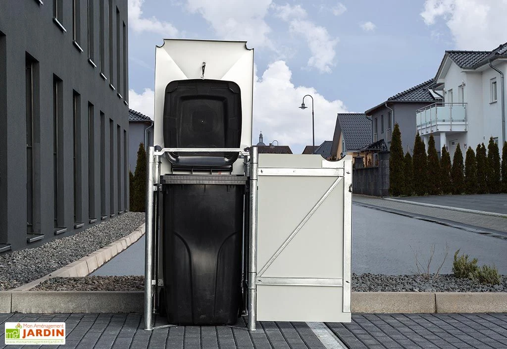 Cache-poubelle Simple En Acier Et Composite Aluminium 69 X 80 X 115 Cm – Image 4