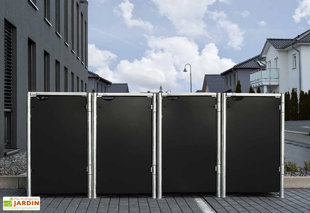 Cache-poubelles En Acier Et Composite Aluminium 278 X 80 X 115 Cm – Image 2