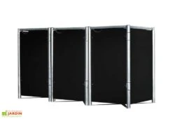 Cache-poubelle Triple En Acier Et Composite Aluminium 181 X 63 X 115 Cm