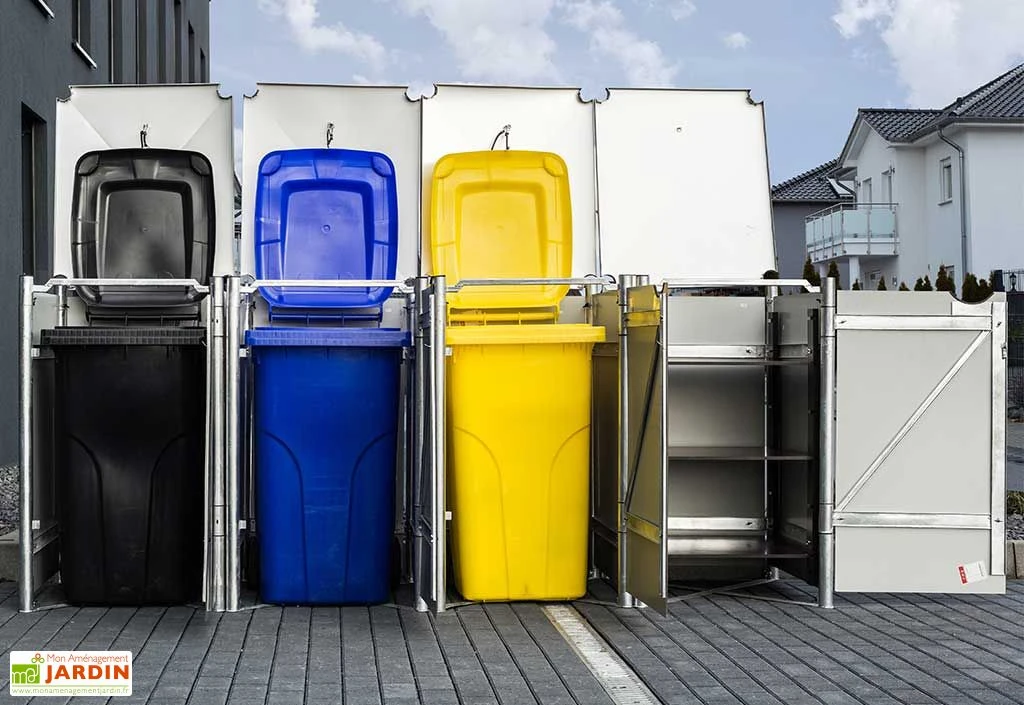 Cache-poubelles En Acier Et Composite Aluminium 241 X 63 X 115 Cm – Image 3