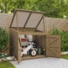 Coffre De Jardin En Bois Traité 20mm 1200L GENIO Blanc - Gardy Shelter