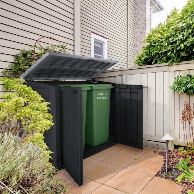 Coffre De Jardin Multifonctions En Résine 1200L Toit Plat Noir - Keter – Image 2