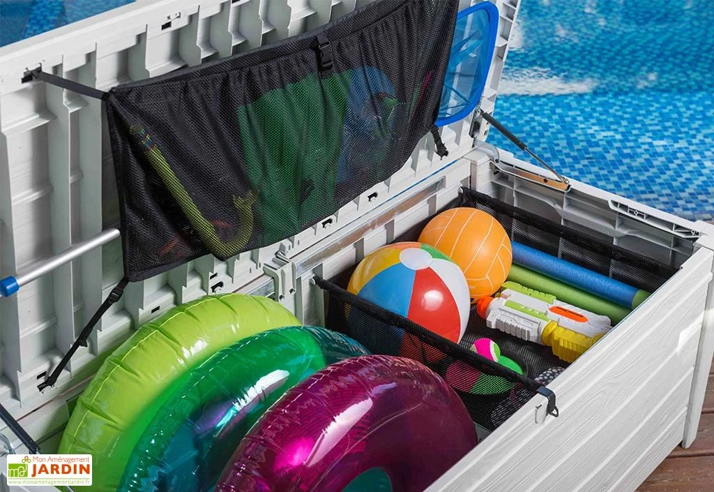 Coffre De Jardin Et Piscine Keter Blanc En Résine – Pool Box 455 L – Image 4