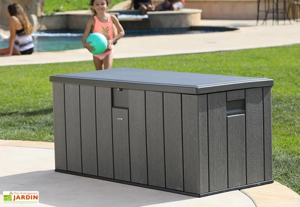 Coffre De Rangement En Lifetime En PEHD Imitation Bois 570 L – Image 2