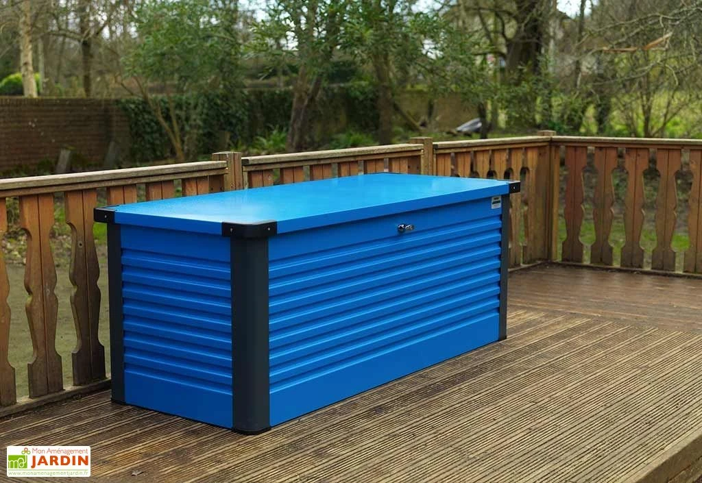 Coffre De Rangement Design En Métal PatioBox 135x78,5x72cm (4 Coloris) – Image 3
