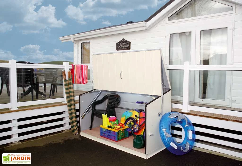 Coffre De Rangement Métal Storeguard Crème (196x89x113)