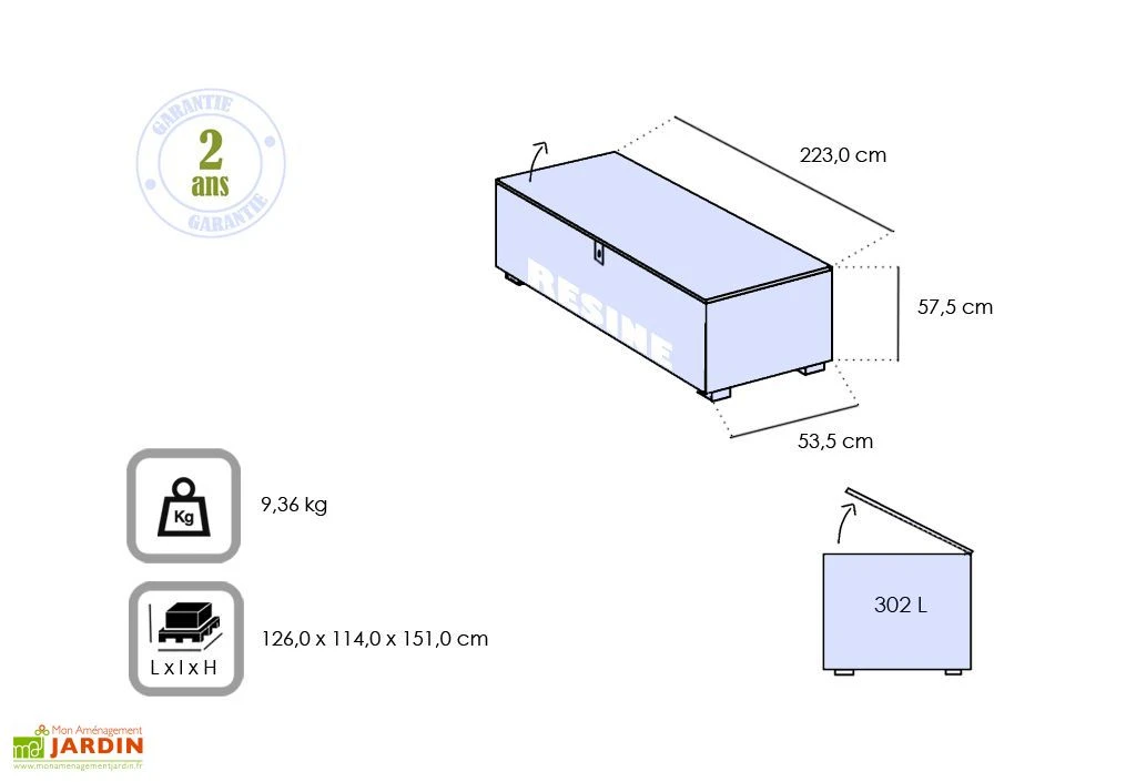Keter Coffre De Rangement En Résine Tressée Tropic 302L – Image 5