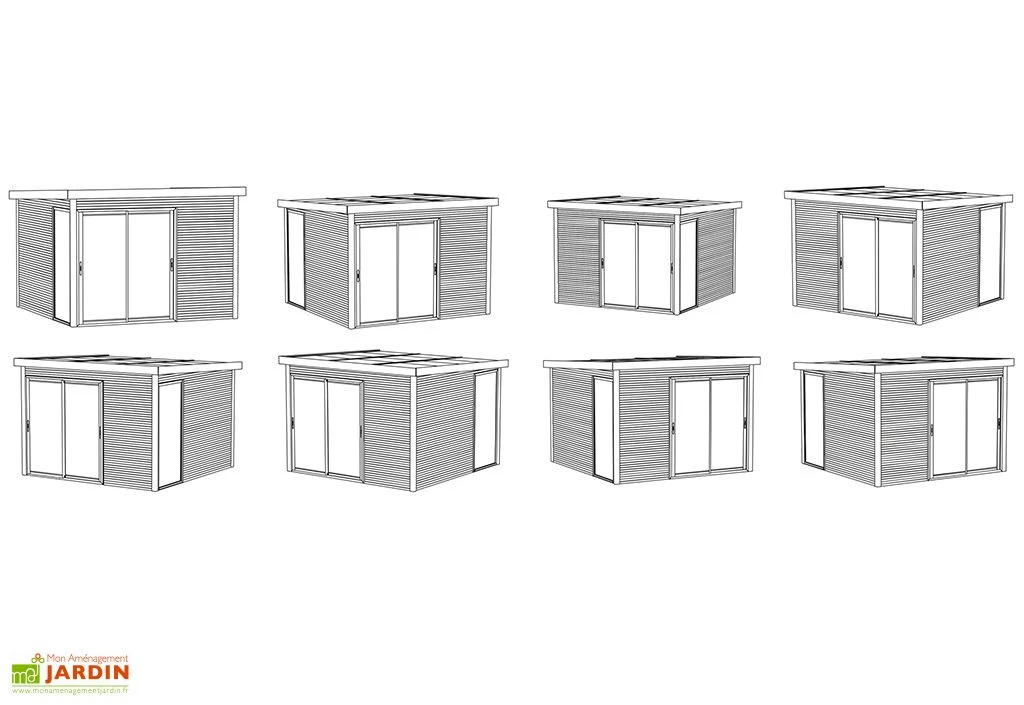 Solid Abri De Jardin En Bois D’épicéa Brut Avec Baie Vitrée - Seda 9,22 M² – Image 4
