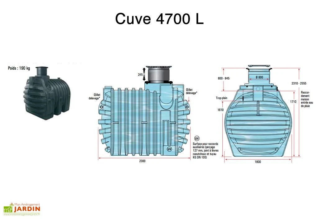 Cuve Rétention D'Eau De Pluie 4700 L – Image 2