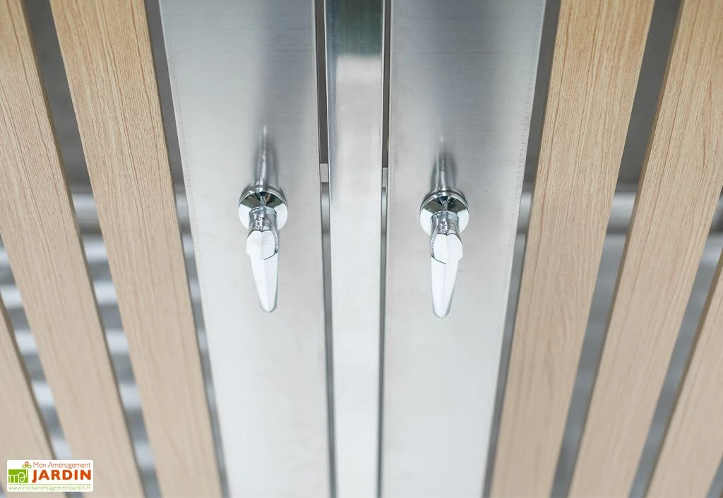 Cache Poubelle Extérieur Double Inox Imitation Bois – 2x 240 Litres – Image 6