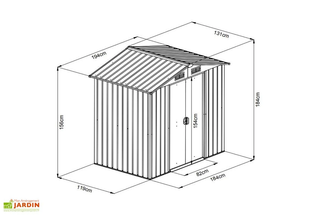 Abri De Jardin En Acier Galvanisé 2,5 M² (Pls Coloris) – Image 4