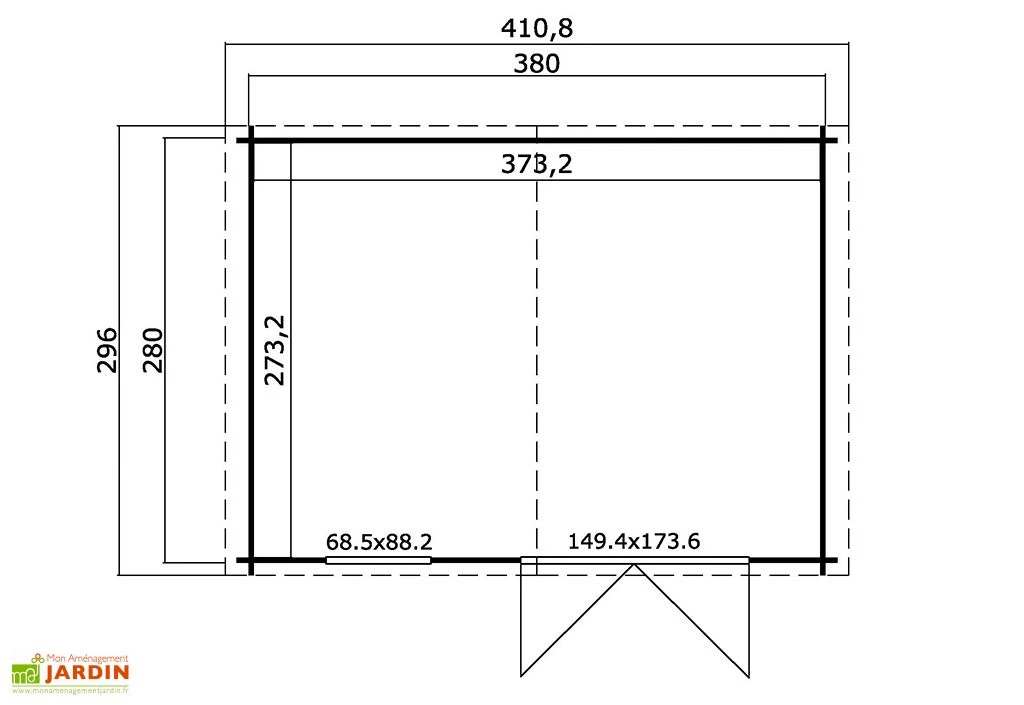 Abri De Jardin En Bois D’épicéa Brut 10,6 M² - Amely – Image 2