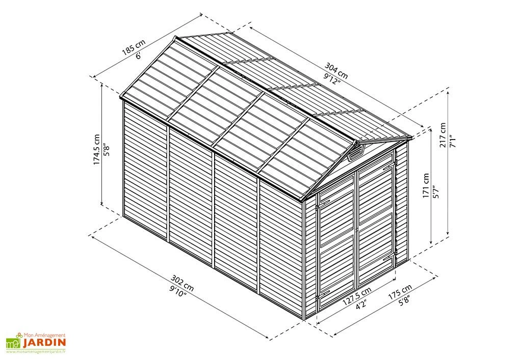 Abri De Jardin Skylight 5,6 M² Ambre | Palram - Canopia – Image 4
