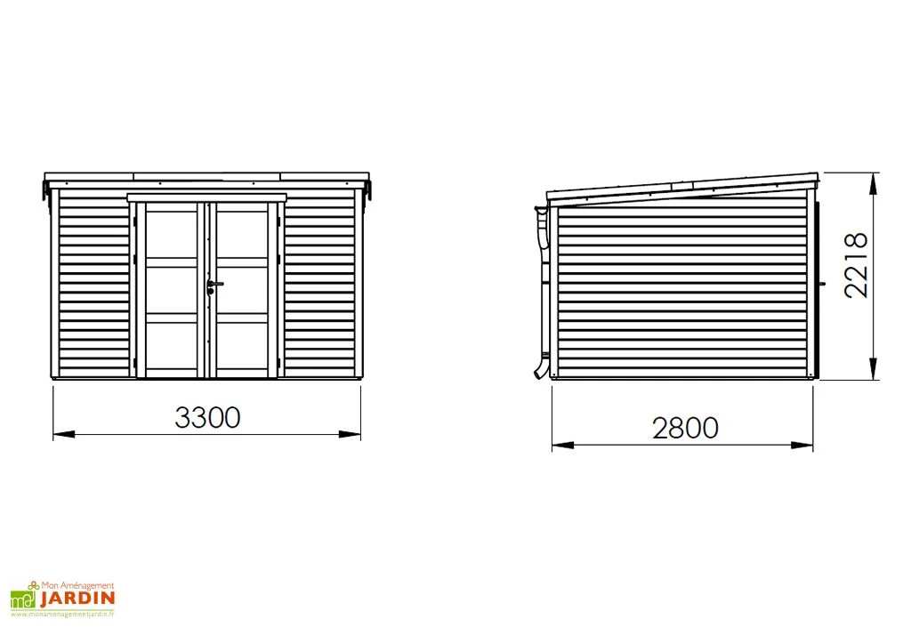 Abri De Jardin En Bois D’épicéa Brut Shelty Modern – 9,2 M² – Image 3