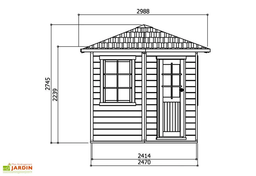 Solid Abri De Jardin Bois Nancy 28mm (255x255cm) – Image 3